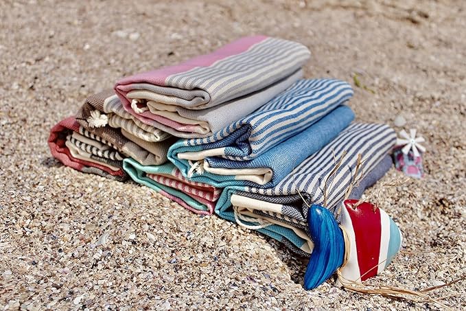 Cerberus Turkish Beach Towel Peshtemal Blanket -%100 Cotton Pestemal Towel for Bath, Gym, Pool, Spa and Sauna, Set of 6 by Ali