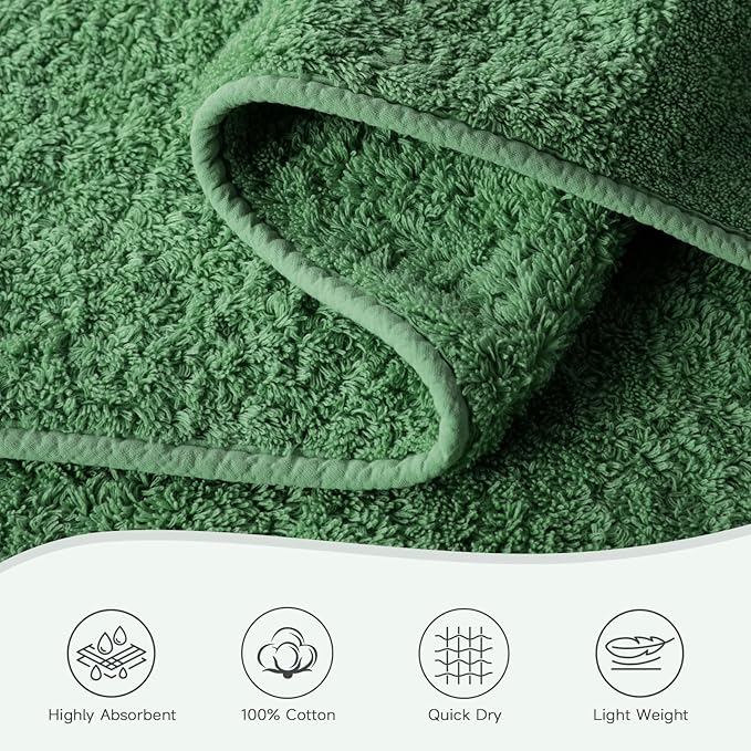 REDKISS Towels 2 Pack Luxury Extra Large Bath Towels Set 30 x 58 Inches – 100% Cotton, Ultra Soft Highly Absorbent & Quick Dry Towels for Bathroom, Gym, Hotel, Spa, Forest Green