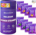 Shower Steamers Aromatherapy, Basket Set for Mothers Day Gifts for Mom, Teacher Appreciation Gifts for Women Men, 8-Pack Shower Bombs Organic Essential Oil, Spa Relaxing Purple Gifts for Wife
