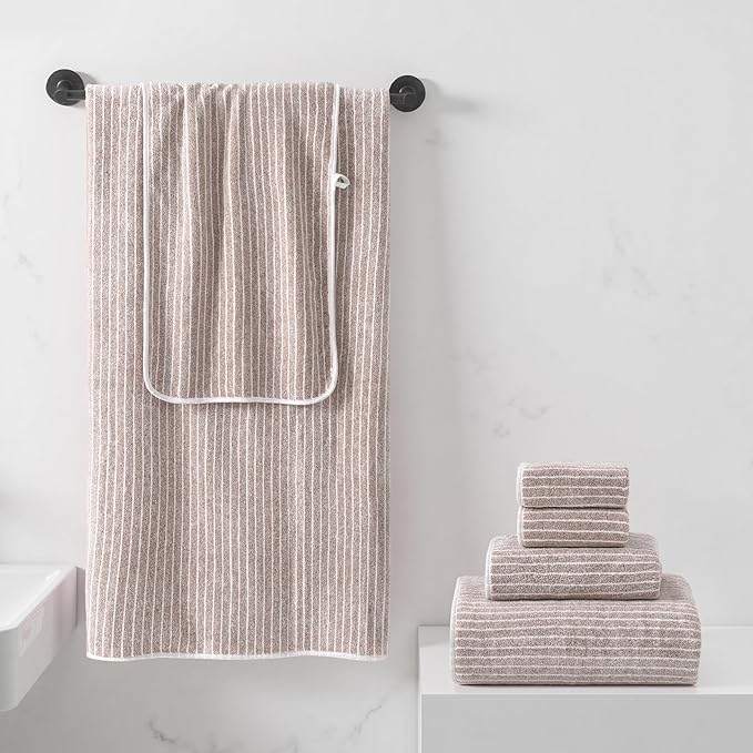 REDKISS Ultra Soft Bath Towels Set of 6 Large 35"x70" | 100% Microfiber, Highly Absorbent & Quick Dry | Taupe Towels for Bathroom, Spa, Gym | 2 Bath, 2 Hand, 2 Washcloths