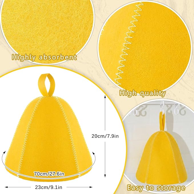 JaGely Sauna Hat for Men Women Sauna Hat Vaporarium Cap Russian Banya Cap for Bath House Accessories