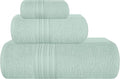BOUTIQUO Ultra Soft 3 Pack Cotton Towel Set, Contains a Bath Towels 28x55 inch, a Hand Towels 16x24 inch & a Wash Coths 12x12 inch, Ideal Everyday use, Compact & Lightweight - Sea Green