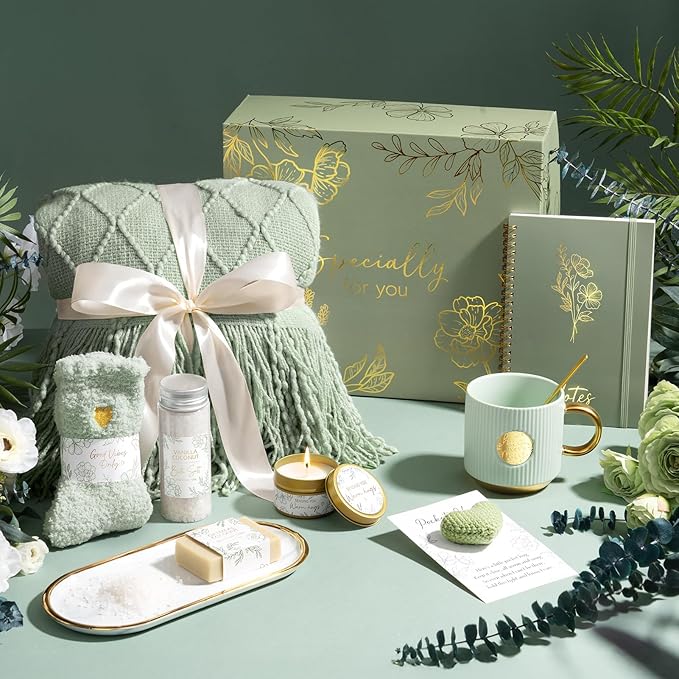 Self Care Gifts for Women Get Well Soon Gift Baskets, Mothers Day Birthday Gifts for Women Spa Care Package, Sympathy Inspirational Thinking of You Gift Set for Mom Her Wife Girlfriend Sister Friend