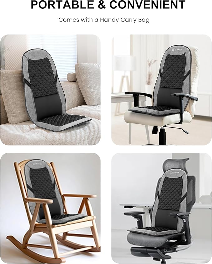 COMFIER Back Massager with Heat,Massage Chair Pad,Massage Seat Cushion with Adjustable Lumbar Support,Back Massage for Pain Relief,Chair Massager for Recliner,Mother‘s Day Gifts for Mom