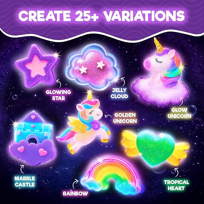 Doctor Jupiter Unicorn Glow Soap Making Kit - Girls Crafts DIY Project for 4+ Year Old Kids | Unicorn Girl Gifts, Birthday Gift Ideas for Girls Ages 4 5 6 7 8 12, Unicorn Toys