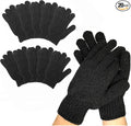10Pairs Exfoliating Gloves - Premium Black Double Sided Scrub Wash Mitt for Bath or Shower - Luxury Spa Exfoliation Accessories for Beauty Spa Dead Skin Cell Remover, Suitable for Men and Women