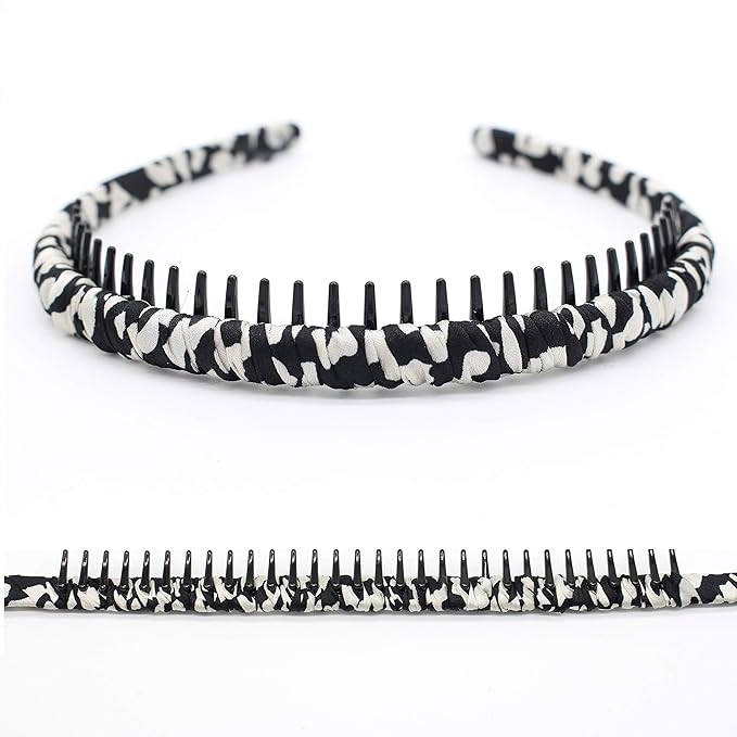 JOBAND Leopard Print hairbands,hair Headbands for women,Fashion Hair Accessories,Non-slip Resin comb teeth hair hoop ((Pack of 4))