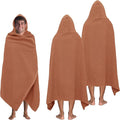 COTTON CRAFT Hooded Bath Towel – 2 Pack Oversized 35x70 Waffle Weave Towel with Hood for Adults - 100% Ringspun Cotton Pool Bath Sheet Wrap with Hood - Soft Super Absorbent Quick Dry – 450 GSM – Mocha