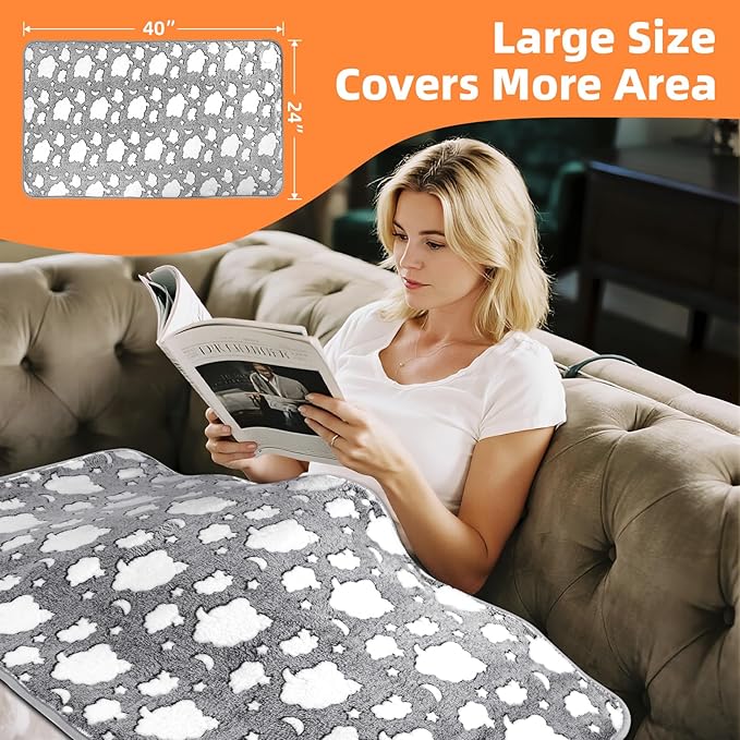2-in-1 Heating Pads Large for Back Pain 40"x24", Foot Warmers for Feet XXXL Electric Heat Pad for Period Cramps & Full Body, 4 Timer Auto Shut Off(Max 4H)/9 Heat/10ft Cord Heating Blanket,Grey
