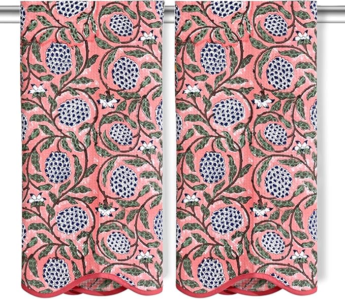Ridhi Block Print Dark Salmon Cotton Spa/Beach Towel 27"x54" Set of 2 Handmade Bath Towel, Quick Dry Turkish Style Bath, Soft Absorbent Luxury Towel for Home, Gym & Spa, Boho Bathroom Décor