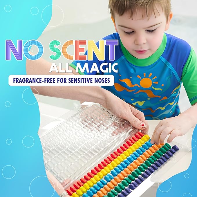 SplashEZ STEM Bath Color Tablets for Kids 150 Count - Fizzy Bath Bombs for Kids and Toddlers, Non Toxic, Fragrance Free, No Tub Staining, Easy Clean, Toys for Kids Ages 1-3