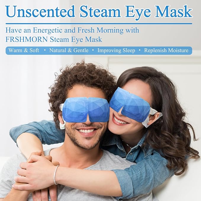 16Packs Steam Eye Mask, Heated Eye Mask for Sleeping, Warm Compress for Eyes, Self Heating Disposal Steam Mask for Home Sleep, Office, Spa, Travel Essentials Mothers Day Gifts (Unscented)