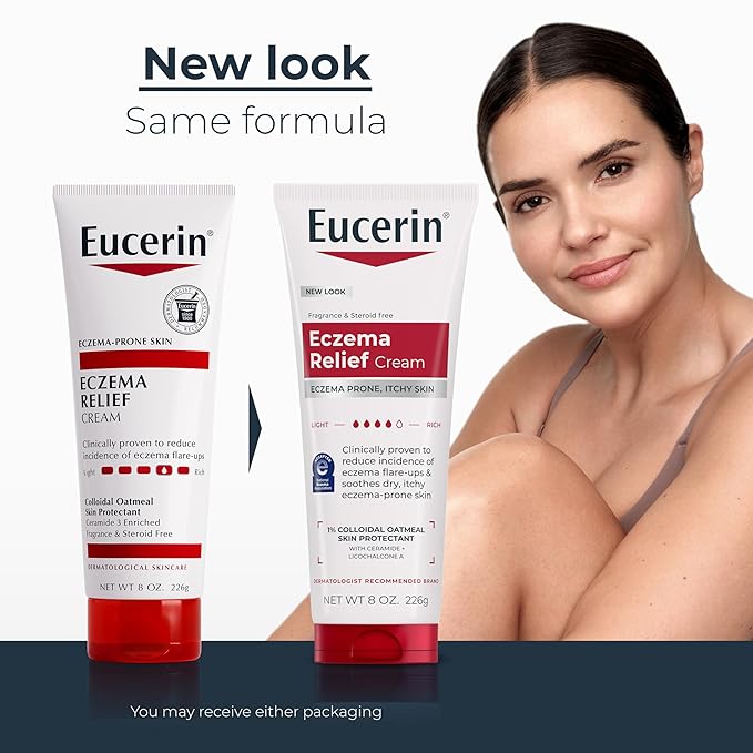Eucerin Eczema Relief Cream, Full Body Lotion, Moisturizing Eczema Cream with Colloidal Oatmeal, Mothers Day Gifts, 8 Oz Tube