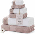 Modern Threads 600 GSM 6-Piece Towel Set with Filgree Jacquard Border Rose