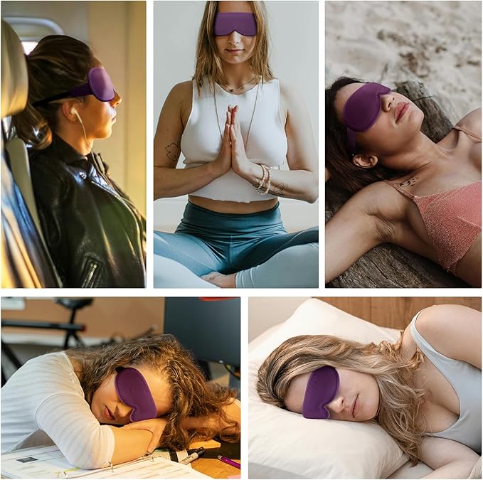 Weighted Eye Mask Cover for Sleeping - Eye Masks for Sleep with Adjustable Strap, Lash Extension Eye Covers for Women Men, 3D Contoured, Plane Travel Essentials, Blindfold for Meditation