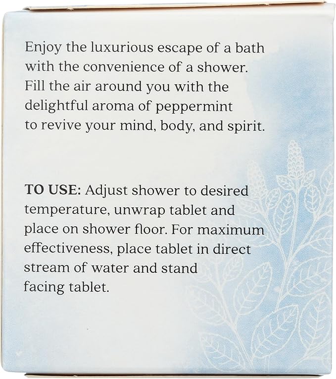 Aura Cacia Peppermint Shower Tablets - Reviving Aromatherapy Steamers with Pure Essential Oils - Energizing Morning Shower Experience | 3 Ounce (Pack of 3)