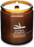 Hemlock Park Bamboo Grapefruit Apothecary Hand-Poured Scented Candle | Crackling Wood Wick, Botanical Fragrance & Coconut Wax | Up to 90 Hour Burn Time | 16 oz