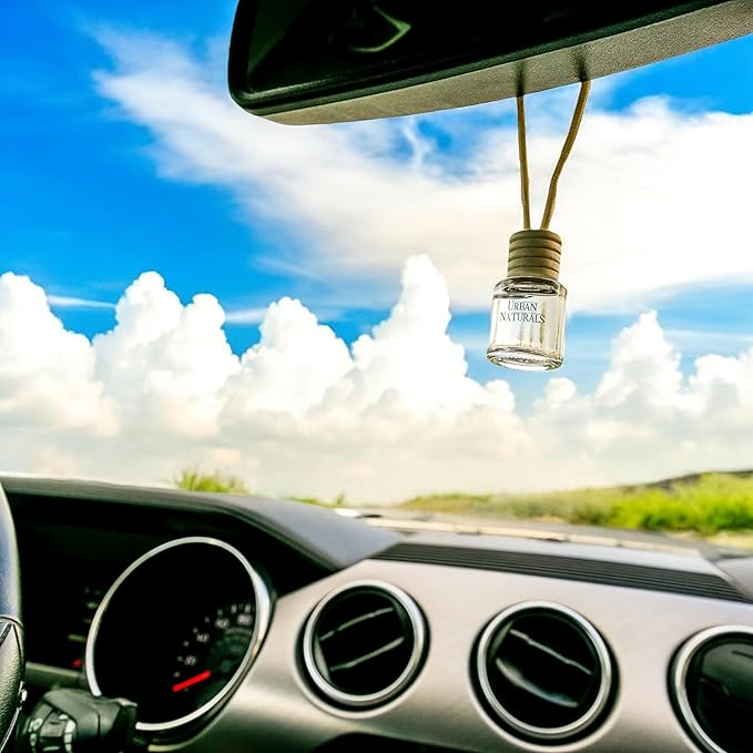 Urban Naturals Car Air Freshener Spiced Vanilla Chai Scent Diffuser, Long Lasting Car Fresheners Made in USA, Odor Eliminating Technology, Hanging Auto Accessories + Vent Clip (1 Pack)