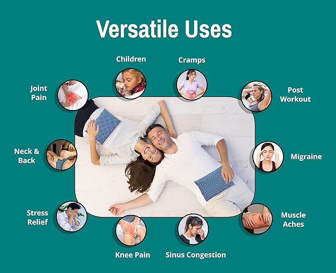 Microwavable Corn Filled Heating Pad and Cold Pack/Washable 100% Cotton Cover (Polka Dot - Blue, 7.5in W x 11in L)