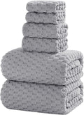 Extra Large Bath Towel Set of 6 (40"x80"),Oversized Bath Sheet Super Soft Highly Absorbent Microfibers Quick Dry Luxury Shower Towel for Bathroom Spa Gym Hotel Yoga (Grey, 6Piece)
