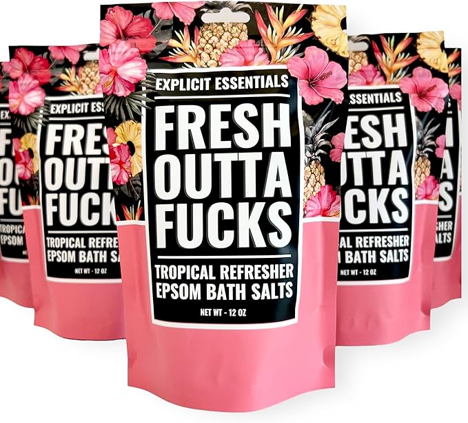 Explicit Essentials Tropical Refresher Epsom Bath Salts, 12 oz, Pink