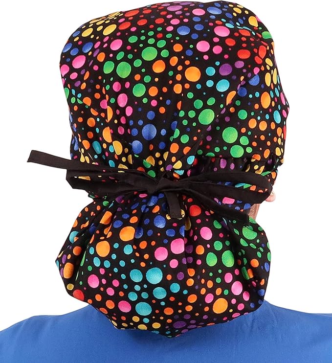 Sparkling EARTH Big Hair Ponytail Classic Surgical Style Scrub Working Cap - Made in The USA!!!
