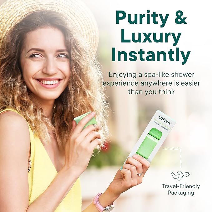 Latika Breathe & Release Aromatherapy Shower Steamer - Eucalyptus and Peppermint Essential Oils for Stress Relief, Relaxation and Anxiety Support Long-Lasting, Natural, Vegan Shower Must-Haves