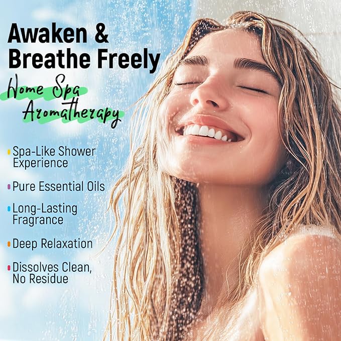 Shower Steamers Aromatherapy & Sport, 100% Pure Natural Essential Oils, Energy Refresh & Invigorating, Relaxing, Spa & Birthday Gifts for Women & Men, Self Care – Spearmint & Peppermint, 4 Pack