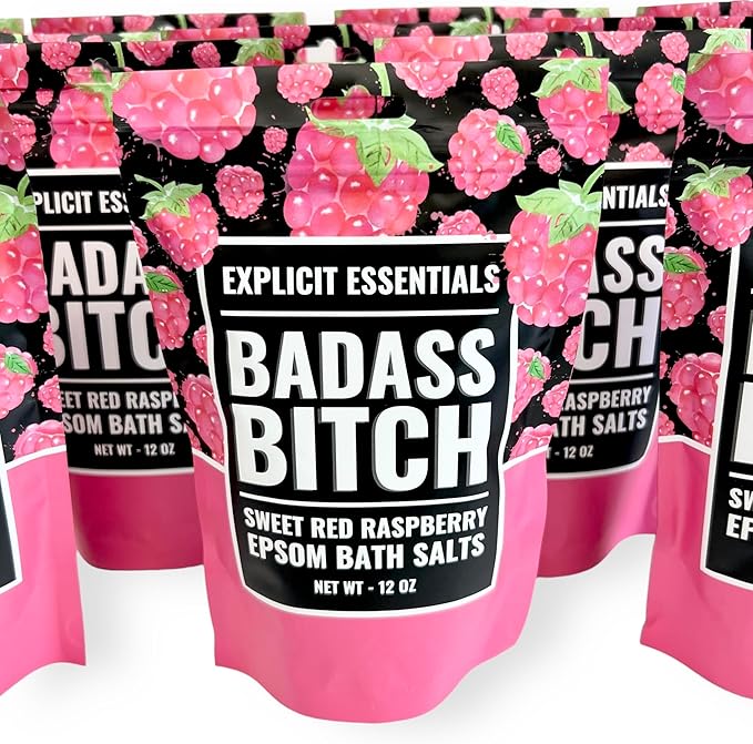 Explicit Essentials Bath Salts for Women, 12oz Raspberry Epsom Salts