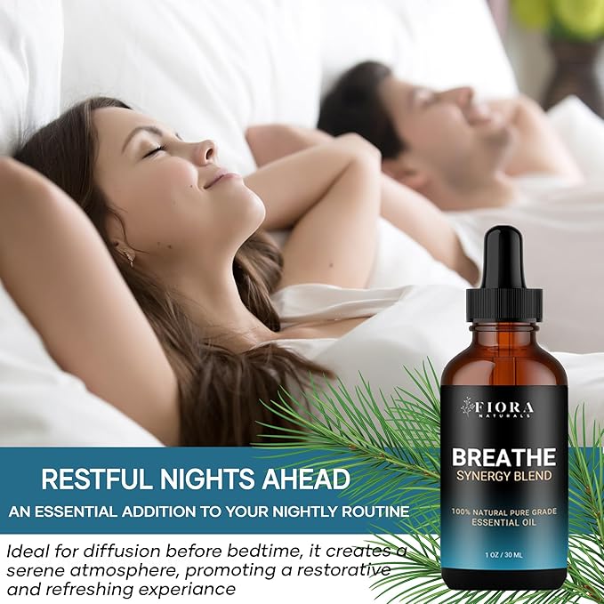 Breathe Essential Oil for Diffuser - Invigorating and Refreshing Breathe Essential Oil Blend for Aromatherapy (1 Fl Oz)