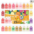 Mini Lip Balm 25 Pack, Natural Lip Balms with Vitamin E and Coconut Oil. Moisturizes for Dry Lips, Perfect for Christmas Gifts, Party Favors, Gift Bags and Small Gifts-13 Flavors
