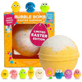 Easter Bath Bombs for Kids with Surprise Squishy Toys Inside (1 Pack) - Easter Basket Stuffers and Essentials - Releases Bubbles & Colors, Moisturizing, Large Bath Bomb for Girls & Boys by Two Sisters
