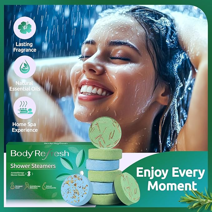 Shower Steamers Aromatherapy - 8 Pack Shower Bombs with Essential Oils, Mothers Day Gifts for Mom Wife, Birthday Gifts for Women Self Care Relaxation Home SPA Stress Relief Eucalyptus for Shower