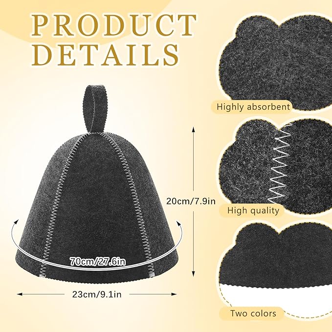 JaGely Sauna Hat for Men Women Sauna Hat Vaporarium Cap Russian Banya Cap for Bath House Accessories