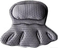 Luxury Bath Pillow for Tub - 4D Air Mesh Head/Neck/Back Support with 6 Non-Slip Suction Cups (Gray)