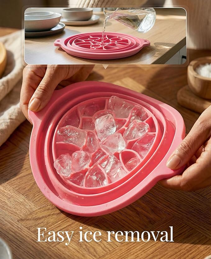 Face Ice Bath Bowl with Built-in Ice Tray, Collapsible Silicone Face Bowl for Ice, Reusable Ice Facial Bowl for Cold Plunge Therapy, Skin Tightening, Acne Relief, Portable Spa Tool for Camping, Travel