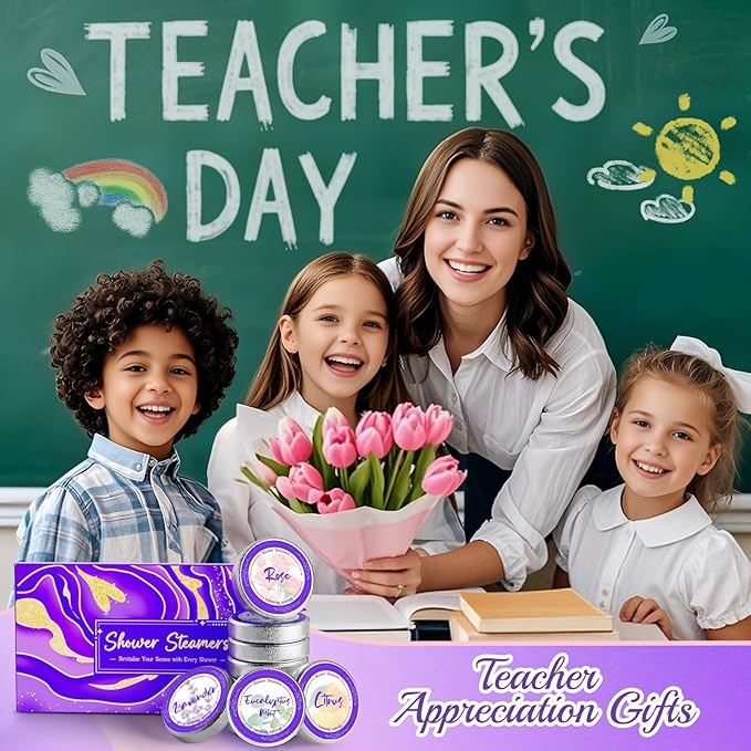 8 Pcs Shower Steamers Aromatherapy: Birthday Gifts for Women Friends Sister, Mothers Day Gifts for Mom Grandma Wife Her Teen, Teacher Appreciation Gifts, Self Care with Natural Essential Oils