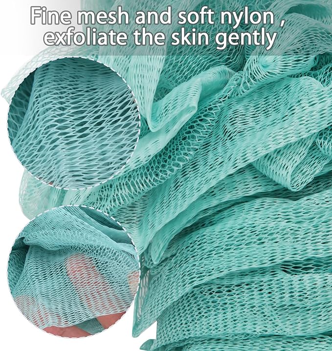 Evmliy 2Pack Back Scrubber for Shower, Loofah Sponge Brush Exfoliating Body, Long Handle Scrub Brush for Shower with Loofah on a Stick for Back Use, Bathing Accessories Body Brushes (2Pack)