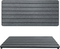 NiuYichee 2 PCS Water Absorbent diatomite Coasters, 12" x 5.5" Water Absorbing Stone Tray for Sink, Stone Drying mat for Kitchen Counter, Stone soap Tray Used for Hand Soaps & toiletries & Plants