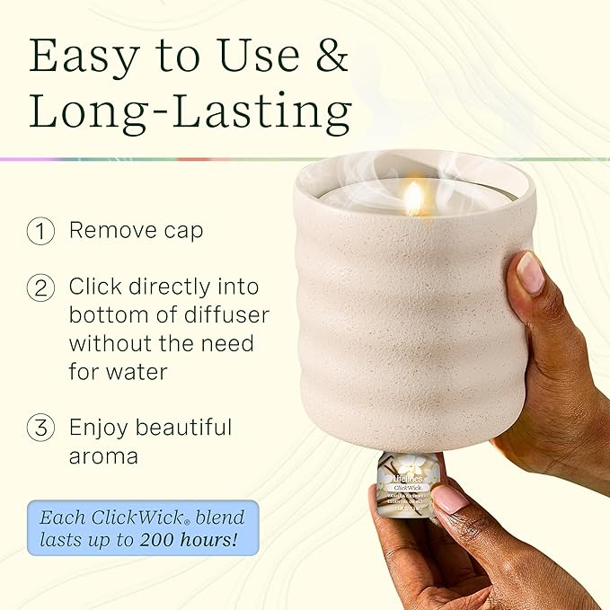 Lifelines ClickWick Essential Oil Blends for Lifelines Diffusers, 3-Pack Vanilla Cashmere Set – Essential Oil Blend Refill for Candle, Plant & Shower Aromatherapy Diffuser – Fragrance for Diffusers