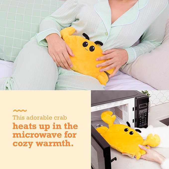 Menstruation Crustacean Crab by Relatable, Microwavable Heating Pad For Period Cramps, Cuddly Plushies and Gifts for Mom, Includes 1 Lavender Scented Heating Pad Plushy
