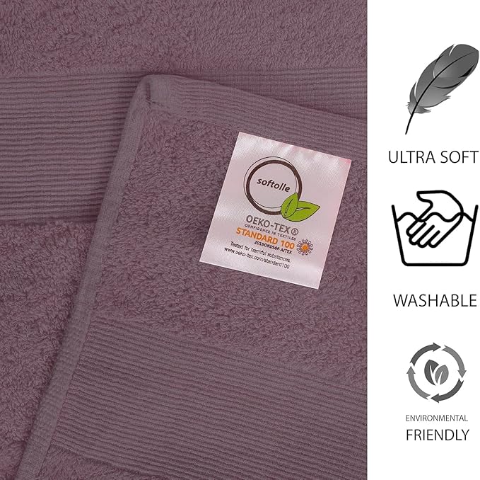 Softolle 100% Cotton Luxury Bath Sheets - Pack of 2 (35" x 70") | Super Soft, Quick-Dry & Highly Absorbent Towels for Bathroom, Home, Spa & Gym (Purple Ash)