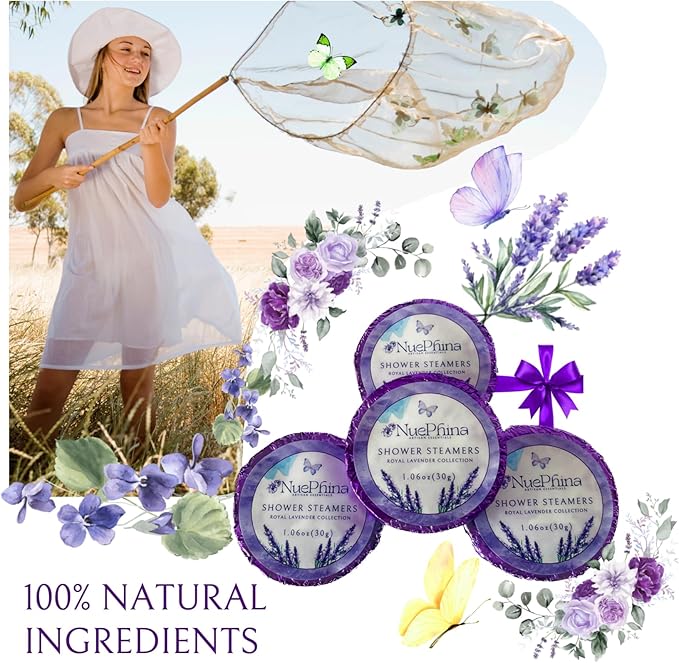 Luxury Lavender Shower Steamers, The Premium Mother’s Day Gift. 100% Natural Ingredients with Pure Essential Oils. Enjoy a Calming, Relaxing and Long-Lasting Aromatherapy Spa-Like Experience at Home.