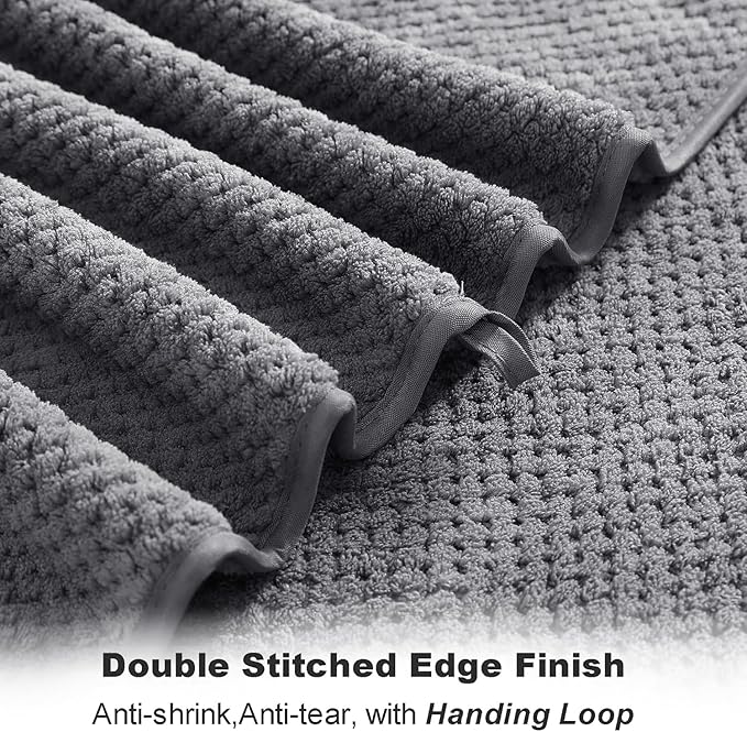 Smuge 2 Piece Hand Towels Set,100% Microfiber - Quick Dry, Thick, Soft, Plush and Highly Absorbent Luxury Hotel & Spa Bath Towel for Bathroom, Pack of 2 (Gray)