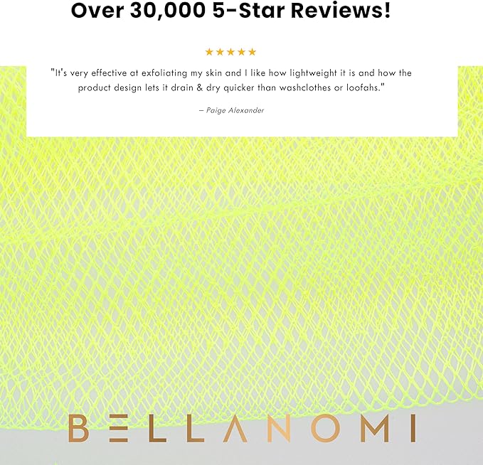 Bellanomi African Exfoliating Net Sponge - Authentic/Ethically Sourced from Nigeria / 45 inch Long (Keylime)
