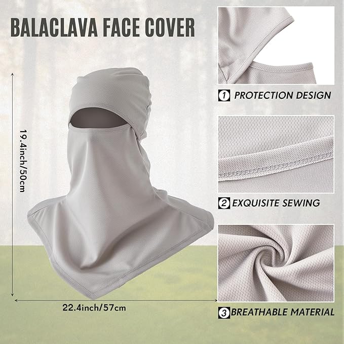 SATINIOR 3 Piece Balaclava Face Cover Sun Protection Neck Cover Summer Balaclava Motorcycle Face Mask for Men Women