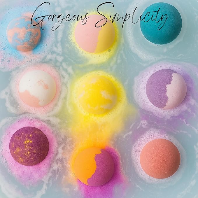 EvolutionUSA 9 Refresh Bath Bombs for Women – Lush Bath Bombs Mini Sized, Lush Womens Gift for Mother’s Day, Easter, Valentines, Birthday or Self Care, Organic Bathbombs Kids & Women, Bath Fun