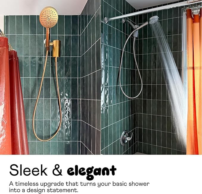 Sproos - Handheld Showerhead with Filter Set, High Performance Filtration System for Healthier Hair and Skin, Extra Long 70 Inch Hose, 3 Customized Spray Functions, Black