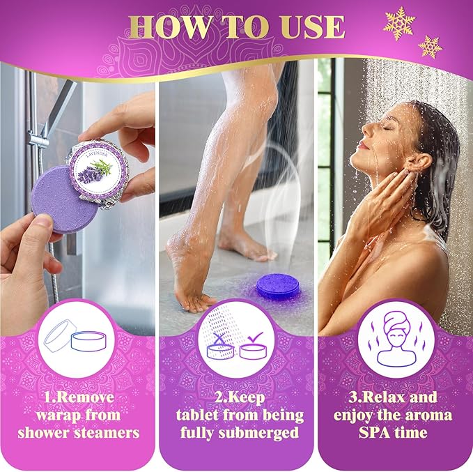 Qivatex Shower Steamers Aromatherapy, Mothers Day Gifts for Mom, Teacher Appreciation Gifts, Birthday Gifts for Women Wife Mom Teen Girls, SPA Relaxation Shower Bombs, Bath Bombs Cosmetic Bath Salts