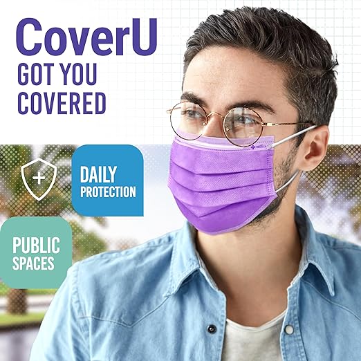 Medtecs Face Mask Disposable – Available in 50 & 2,000 pcs – ASTM Level 1, 3-Ply Breathable, Soft Fit – Adult Size – Ideal for Commuting & Daily Wear